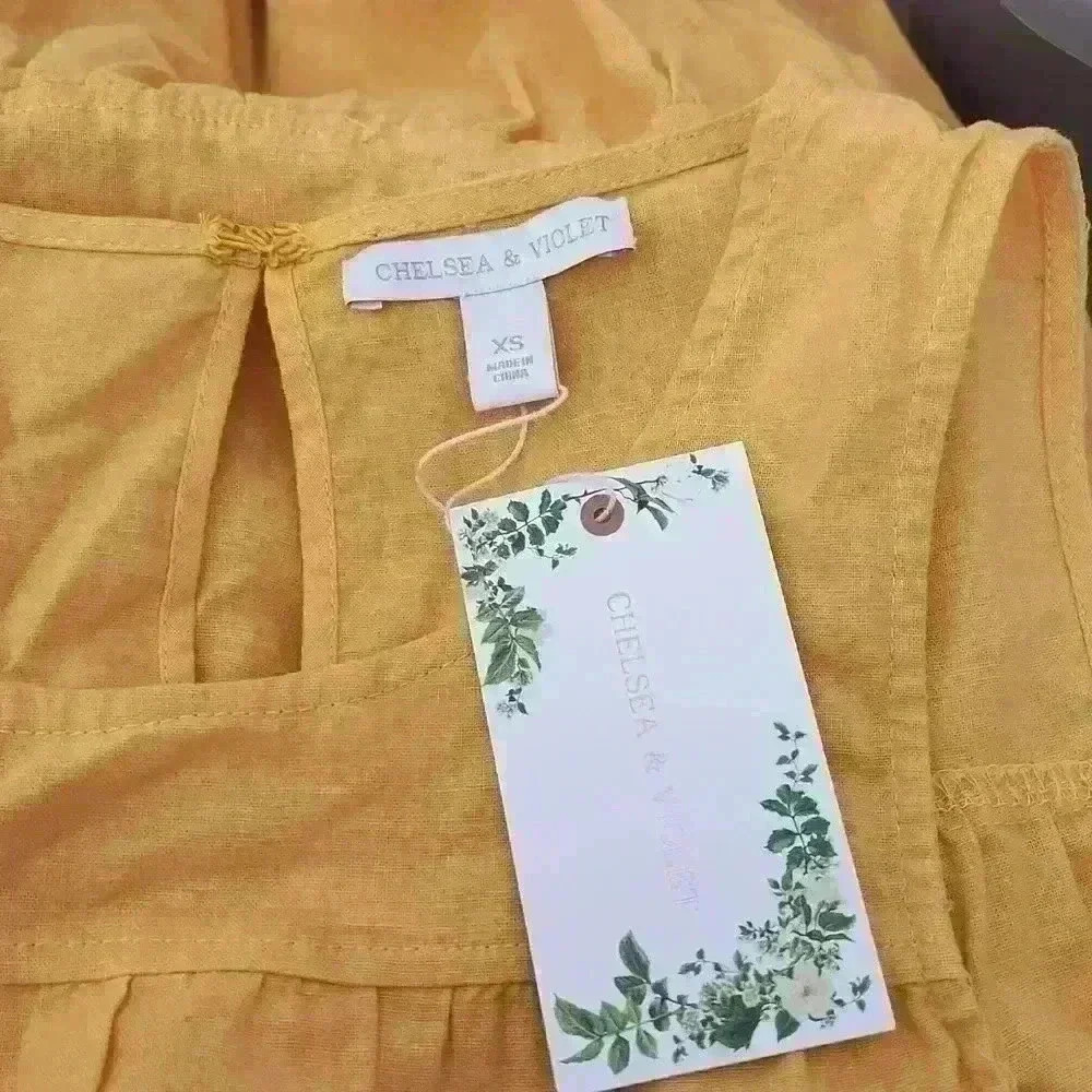 Chelsea & Violet Yellow Linen dress - Picture 3 of 5